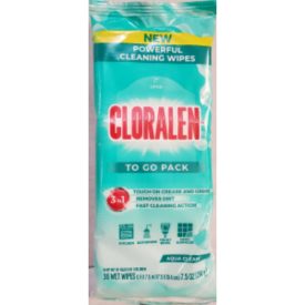 Cloralen Wet Wipes To Go Pack Aqua Clean 36ct