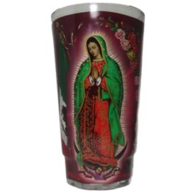 Veladora Mexico Cristal Virgen Guadalupe Candle